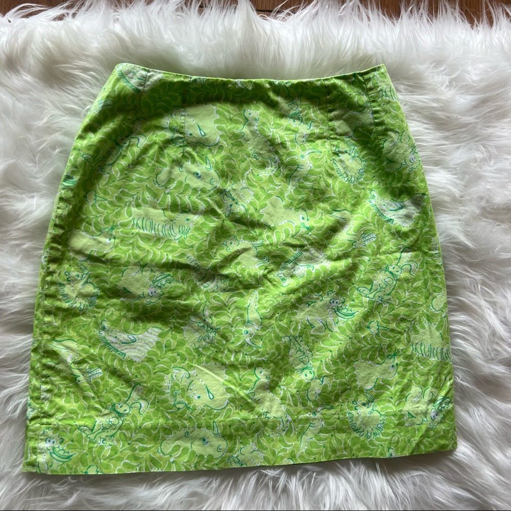 2006 Lilly Pulitzer skirt Greens Resort jungle elephant monkey RARE